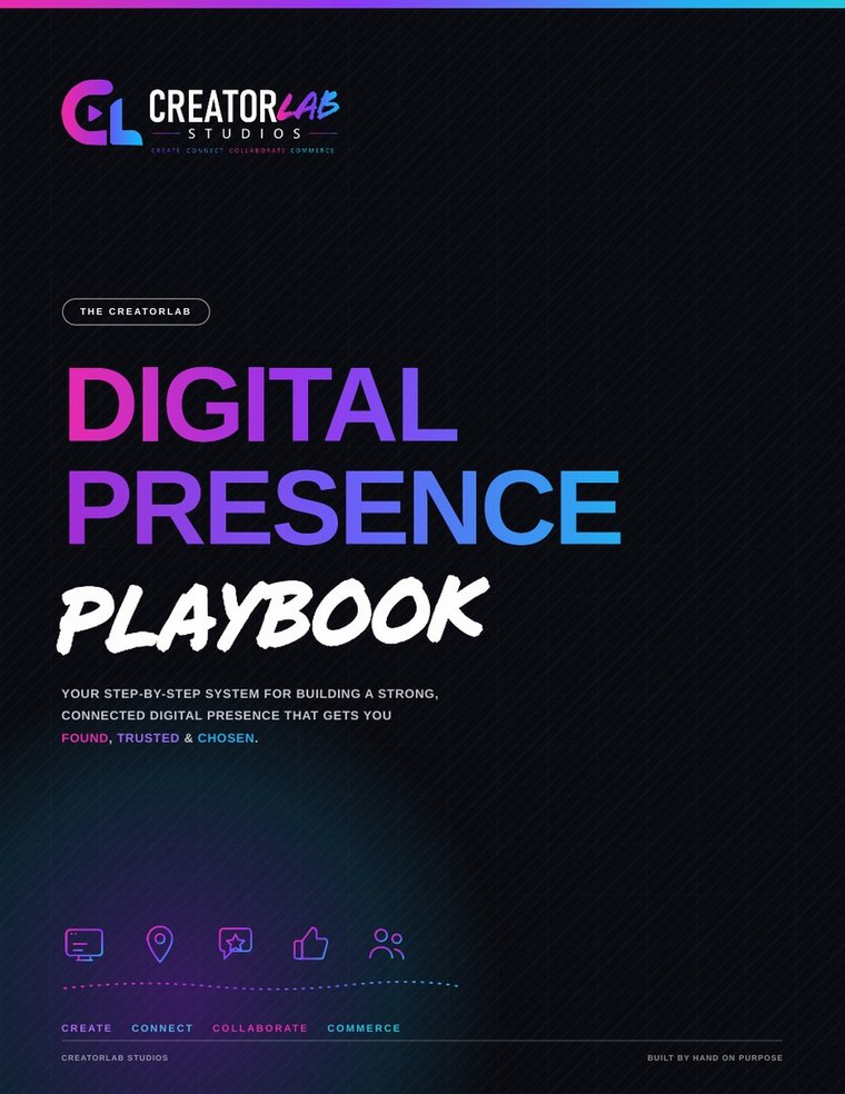 Cover of the CreatorLab Studios Digital Presence workbook